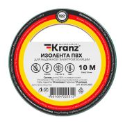 Kranz KR092003 Изолента ПВХ KRANZ 0.13х15 мм, 10 м, зеленая (10 шт./уп.)