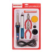 REXANT 120166 Набор для пайки REXANT №13 (паяльник 30Вт, подставка, канифоль, припой, бокорезы, тонкогубцы)