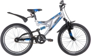 NOVATRACK 20SS1VSHARKSL20 Велосипед NOVATRACK 20&quot; SHARK, серебристый, сталь, 1 скор., V-brake
