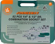 Jonnesway S04H52482S Набор инструмента универсальный 1/4&quot;&quot;, 1/2&quot;&quot;DR, 82 предмета
