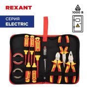 REXANT 1246923 Набор диэлектрического инструмента REXANT RI-02, 11 предметов, до 1000 В, тканевый пенал
