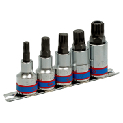 KING TONY 4105PR Набор торцевых насадок 1/2&quot;&quot;, Spline, М8-М16, 5 предметов