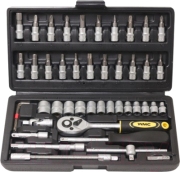 WMC TOOLS 24625 Набор инструмента 6-гранных головок 1/4&quot; 46 предметов (4-14мм)