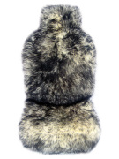iSky ISS08WBP Накидка из натуральной овчины на переднее сиденье iSky SHEEPSKIN, длинный мех с подкладом, 1 шт.,бел. с черн.