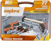 OMBRA OMT77S12 Набор инструмента универсальный 1/4"", 1/2""DR с головками торцевыми 12-гранными 1/2""DR, 77 предметов