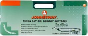 Jonnesway S05H4219S Набор головок торцевых дюймовых 1/2&quot;&quot;DR, SAE 3/8&quot;&quot;--1-1/4&quot;&quot;, 19 предметов