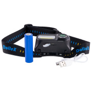 DOLLEX FIS21 Фонарь светодиодный налобный на аккум. Li-ion 3.7V 1200mA, COB (5W) + LED (3W), стробоскоп