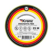 Kranz KR092107 Изолента ПВХ KRANZ 0.13х15 мм, 25 м, желто-зеленая (5 шт./уп.)