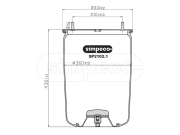 SIMPECO SP21021010 Пневморессора (без стакана) BPW о.н.0542941010 (SP2102.1010)