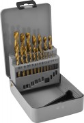 THORVIK TDBS19 Набор спиральных сверл по металлу HSS TiN в металлическом кейсе, d1.0-10.0 мм, 19 предметов