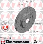 Zimmermann 590283452 Перфорированный тормозной диск Sport:Z