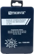 THORVIK TDBS19K5 Набор спиральных сверл по металлу HSS Co в металлическом кейсе, d1.0-10.0 мм, 19 предметов