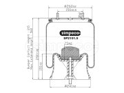 SIMPECO SP21015023 Пневморессора (с пласт. стаканом) SAF о.н.3229003300 (SP2101.5023)