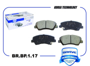BRAVE BRBP117 Колодка тормозная передняя BR.BP.1.17 58101-1RA00 HYUNDAI Solaris RB 2010- KIA Rio UB 2011-