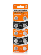 Auto-GUR AGBB10 Батарейкa AG10, 1.5 В MINAMOTO Japan (LR1130) 10/card цена 1 шт