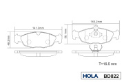 HOLA BD822 Тормозные колодки дисковые