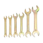 REXANT 1258432 Набор ключей рожковых REXANT (6х7-16х17 мм), 6 шт., желтый цинк