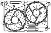 LUZAR LFK1045 Э/вентилятор охл. для а/м Ford Mondeo V (15-) (2 вент.) (с кожухом) (LFK 1045)