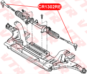 VTR CR1302RE Наконечник поперечной тяги рулевого управления