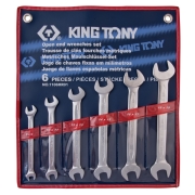 KING TONY 1106MR01 Набор рожковых ключей, 8-19 мм, 6 предметов