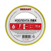 REXANT 092007 Изолента ПВХ REXANT 15 мм х 10 м, желто-зеленая, упаковка 10 роликов