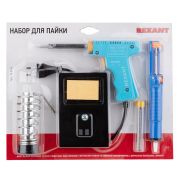 REXANT 120164 Набор для пайки REXANT (паяльник импульсный 30/70 Вт, оловоотсос, подставка, припой)