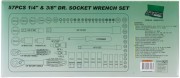Jonnesway S04H3157S Набор головок торцевых стандартных и глубоких 1/4&quot;&quot; и 3/8&quot;&quot;DR, 4-24 мм, 57 предметов