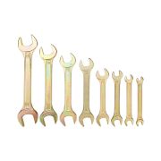 REXANT 1258442 Набор ключей рожковых REXANT (6х7-20х22 мм), 8 шт., желтый цинк