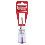 REXANT 124743 Отверткакомби, прозрачная рукоятка,двухсторонний  40 мм (крестовая PH 2, шлицевая SL 6 мм)