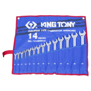 KING TONY 1215MRN01 Набор комбинированных ключей, 8-24 мм, чехол из теторона, 14 предметов