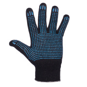DOLLEX 5PVX4B Перчатки х/б с ПВХ '4 нитки' (уп. 5 пар) черные