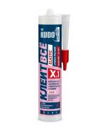 Kudo KX1W Эластичный клей-герметик KUDO КЛЕИТ ВСЁ ELASTIC, Жидкие гвозди + flexi герметик, на основе гибридных мс полимеров, белый, 280 мл