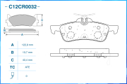 CWORKS C12CR0032 Тормозные колодки задние