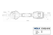 HOLA CV52018 CV52-018, HOLA, Привод в сборе, правый, LADA 2110-12, Priora (2170-72), (1шт.)