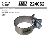 EAG 224062 Хомут глушителя, силовой SS304 EAG