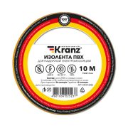 Kranz KR092002 Изолента ПВХ KRANZ 0.13х15 мм, 10 м, желтая (10 шт./уп.)