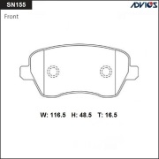 ADVICS SN155 Дисковые тормозные колодки ADVICS