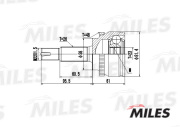Miles GA20474 Шарнирный комплект, приводной вал