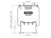 SIMPECO SP21005014 Пневморессора (со стальным стаканом) FRUEHAUF, ROR, SAF о.н.003615E (SP2100.5014)