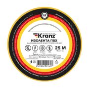 Kranz KR092102 Изолента ПВХ KRANZ 0.13х15 мм, 25 м, желтая (5 шт./уп.)