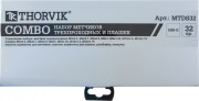 THORVIK MTDS32 Набор метчиков трехпроходных ручных универсальных и плашек круглых ручных серий COMBO М3-М12, HSS-G, 32 предмета
