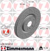 Zimmermann 430265052 Перфорированный тормозной диск Sport:Z