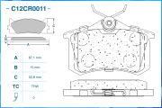 CWORKS C12CR0011 Тормозные колодки задние