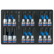 KING TONY 94138PRV Набор торцевых насадок 1/2&quot;&quot;, Torx, Hex, L = 80 мм, ложемент, 18 предметов