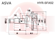ASVA HYRSFA52 ШРУС НАРУЖНЫЙ 25x60x27