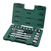 SATA 09204 Головки (набор) 18пр. Торцевые с Принадлеж. (Metric) пласт.кор.