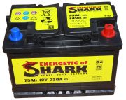 ENERGETIC of SHARK ES753R Батарея аккумуляторная 12В 75А/ч 730А обратная поляр. стандартные клеммы