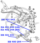 Hanse HR401041 Сайлентблок рычага передней подвески,  передний