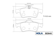 HOLA BD845 Тормозные колодки дисковые