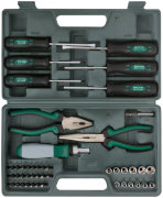 FINCH INDUSTRIAL TOOLS 65143 Набор инструмента 45 шт. (пассатижи, отвертки, биты), пластиковый чемодан